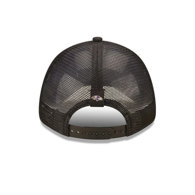 Shop New Era Black Baltimore Ravens Team Trucker 9forty Snapback Hat