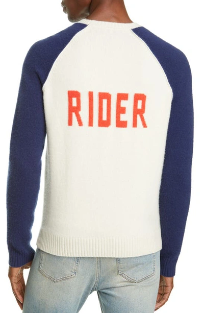 Shop Alanui Rider Cashmere Sweater In Champagne White