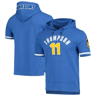 Shop Pro Standard Klay Thompson Royal Golden State Warriors Name & Number Short Sleeve Pullover Hoodie