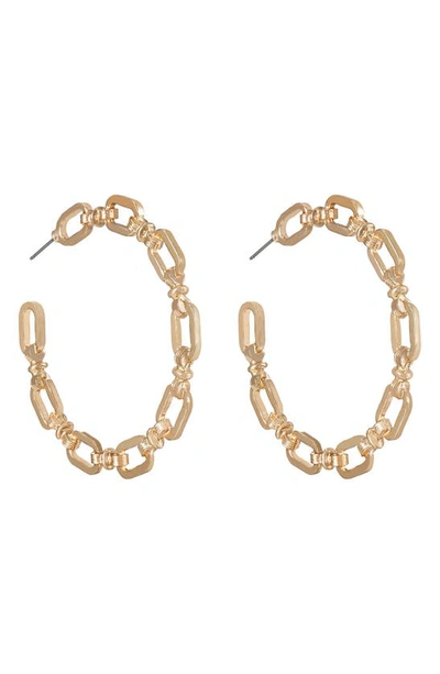 Shop Ettika Chain Link Hoop Earrings In Gold
