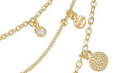 Ettika Crystal Detailed Triple Layer Necklace In Gold