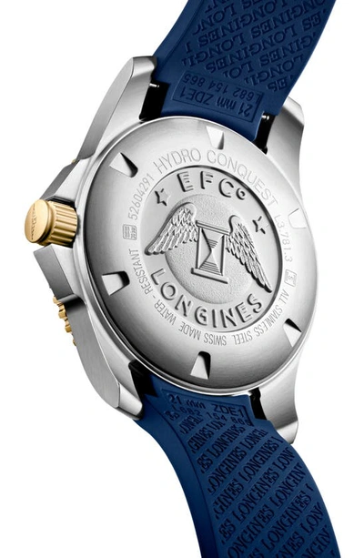Shop Longines Hydroconquest Automatic Textile Strap Watch, 41mm In Blue