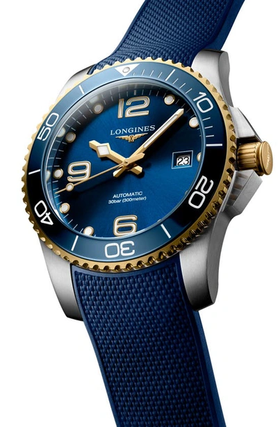 Shop Longines Hydroconquest Automatic Textile Strap Watch, 41mm In Blue
