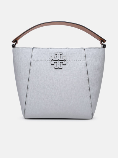 Shop Tory Burch Small 'mcgraw' Grey Leather Bag