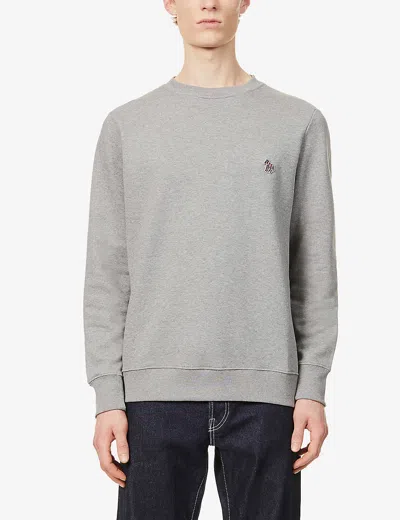 Ps By Paul Smith Ps Paul Smith Zebra Logo Sweatshirt With Zebra Logo In Grey Melange