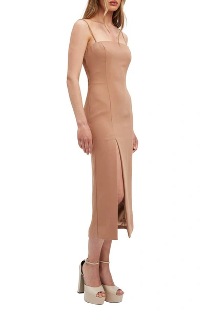 Bardot Mercer Midi Dress In Tan