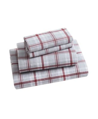 Shop Bearpaw Peter 100 Cotton Flannel Sheet Sets In Red,gray