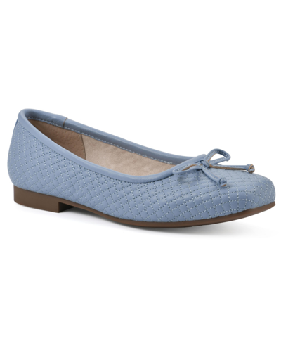 Shop Cliffs By White Mountain Women's Bessy Ballet Flats In Carolina Blue Smooth