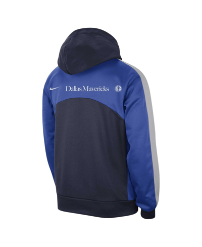 Shop Nike Men's  Navy, Blue Dallas Mavericks Authentic Starting Five Force Performance Pullover Hoodie In Navy,blue