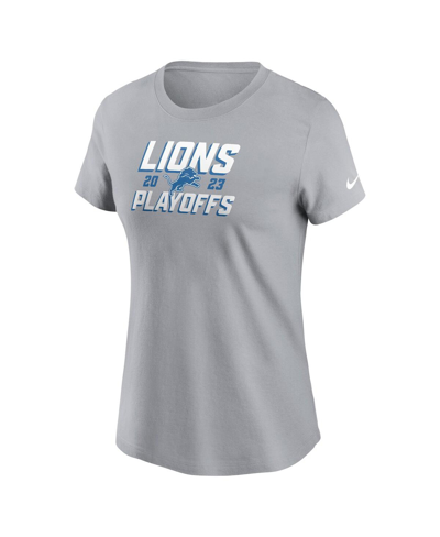 Nike Women's  Gray Detroit Lions 2023 Nfl Playoffs Iconic T-shirt In Gray