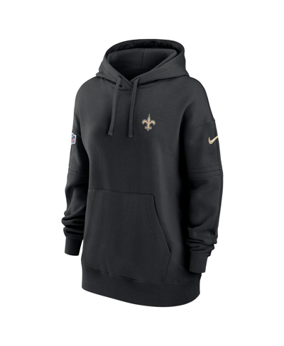 Nike Women's Sideline Club (nfl New Orleans Saints) Pullover Hoodie In Black