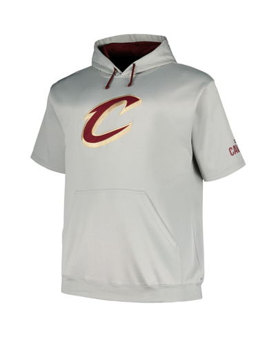 Shop Fanatics Men's  Silver Cleveland Cavaliers Big And Tall Logo Pullover Hoodie