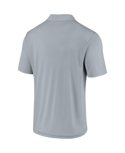 Shop Fanatics Men's  Silver Las Vegas Raiders Component Polo Shirt