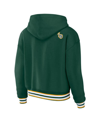 Wear By Erin Andrews Green Green Bay Packers Lace-up Pullover Hoodie In Green