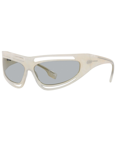 Shop Burberry Sunglasses, Be4342 65 In Ivory Madreperla,light Grey