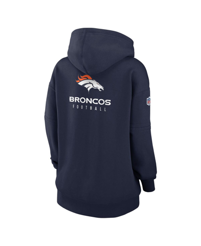 Nike Women's  Navy Denver Broncos 2023 Sideline Club Fleece Pullover Hoodie In Navy