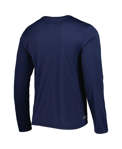 Shop New Era Men's  Navy Houston Texans Combine Authentic Offsides Long Sleeve T-shirt