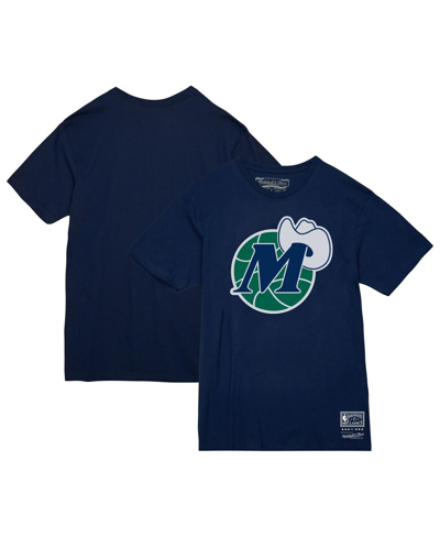 Shop Mitchell & Ness Men's And Women's  Navy Dallas Mavericks Hardwood Classics Mvp Throwback Logo T-shirt