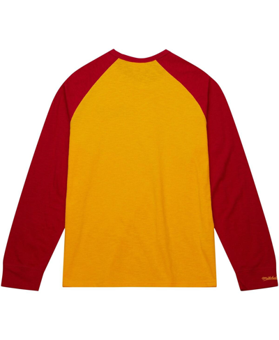 Shop Mitchell & Ness Men's  Gold Usc Trojans Legendary Slub Raglan Long Sleeve T-shirt