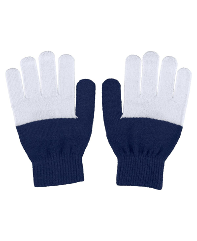 Shop Wear By Erin Andrews Women's  Dallas Cowboys Color-block Gloves In Navy,white