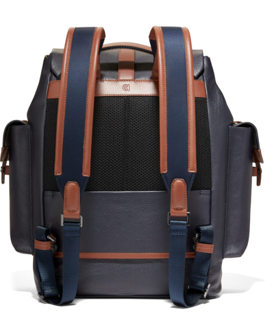 Cole Haan Triboro Large Leather Rucksack Bag In Navy Blazer,new British Tan
