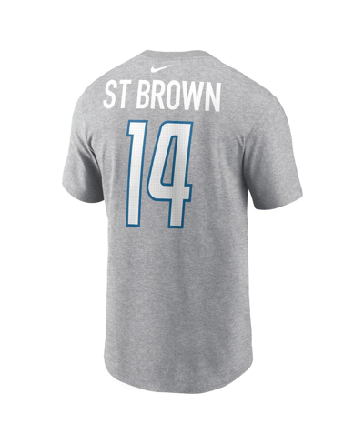 Shop Nike Men's  Amon-ra St. Brown Gray Detroit Lions Player Name And Number T-shirt