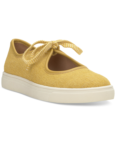 Shop Lucky Brand Women's Lisia Cutout Tie Fabric Sneakers In Sauterne