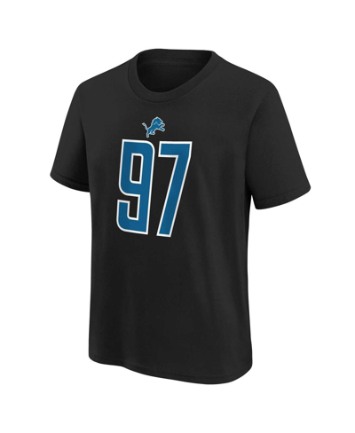 Shop Nike Big Boys  Aidan Hutchinson Black Detroit Lions Player Name And Number T-shirt