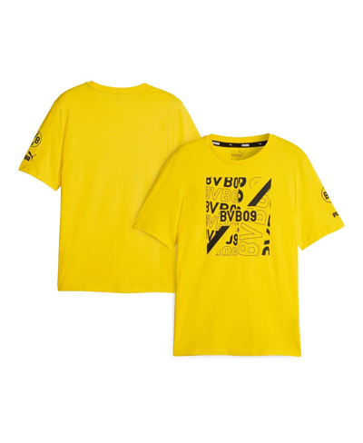 Shop Puma Men's  Yellow Borussia Dortmund Ftblcore Graphic T-shirt