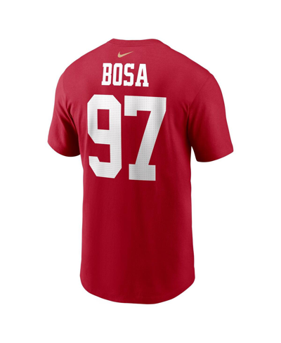 Nike Men's  Nick Bosa Scarlet San Francisco 49ers Player Name And Number T-shirt In Scarlet