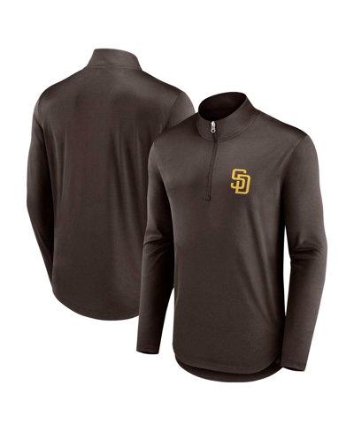 Fanatics Branded Brown San Diego Padres Quarterback Quarter-zip Top In Brown