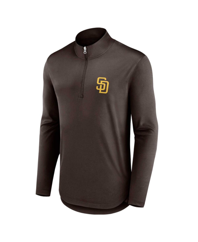 Fanatics Branded Brown San Diego Padres Quarterback Quarter-zip Top In Brown
