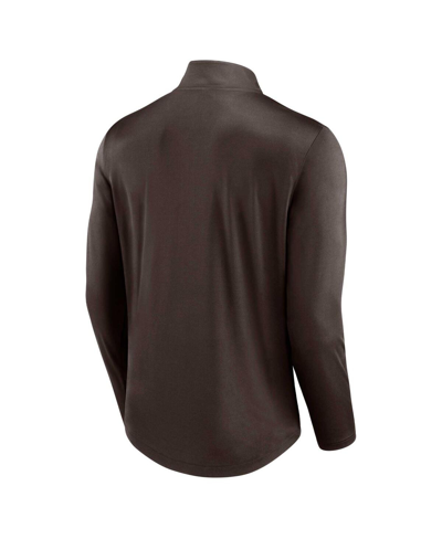 Fanatics Branded Brown San Diego Padres Quarterback Quarter-zip Top In Brown
