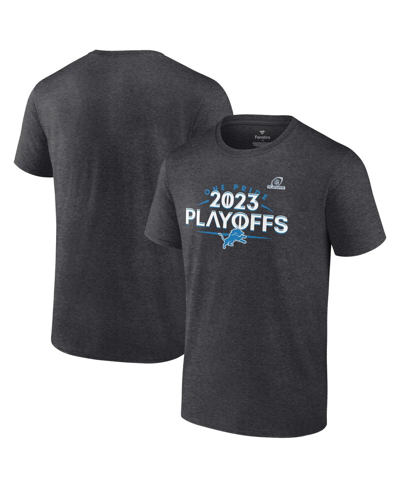 Shop Fanatics Men's  Charcoal Detroit Lions 2023 Nfl Playoffs Big And Tall T-shirt