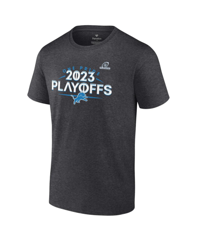 Shop Fanatics Men's  Charcoal Detroit Lions 2023 Nfl Playoffs Big And Tall T-shirt
