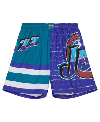 Mitchell & Ness Men's  Purple, Turquoise Utah Jazz Jumbotron 3.0 Shorts In Purple,turquoise