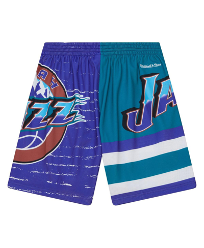 Mitchell & Ness Men's  Purple, Turquoise Utah Jazz Jumbotron 3.0 Shorts In Purple,turquoise