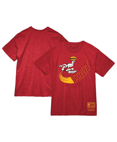Shop Mitchell & Ness Men's And Women's  Red Houston Rockets Hardwood Classics Mvp Throwback Logo T-shirt