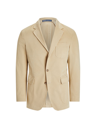 Shop Polo Ralph Lauren Men's Garment-dyed Cotton Two-button Suit Jacket In Tan