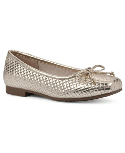 Shop Cliffs By White Mountain Women's Bessy Ballet Flats In Pale Gold Metallic Smooth
