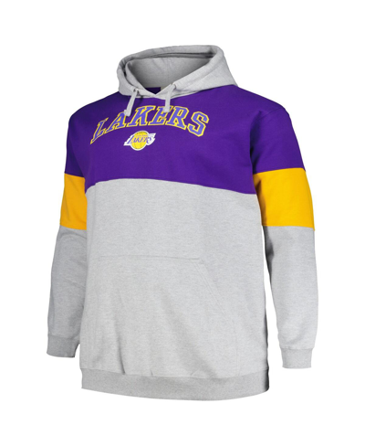 Fanatics Men's  Purple, Gold Los Angeles Lakers Big And Tall Pullover Hoodie In Purple,gold