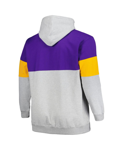 Fanatics Men's  Purple, Gold Los Angeles Lakers Big And Tall Pullover Hoodie In Purple,gold