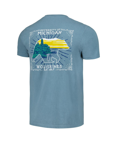 Image One Light Blue Michigan Wolverines State Scenery Comfort Colors T-shirt In Light Blue