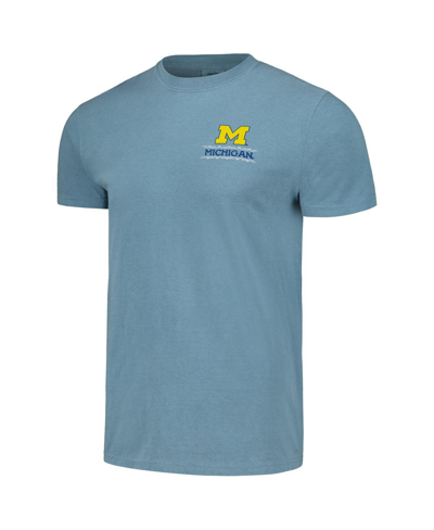 Image One Light Blue Michigan Wolverines State Scenery Comfort Colors T-shirt In Light Blue