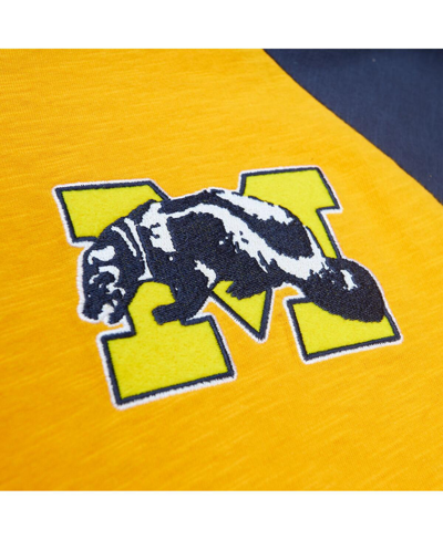 Shop Mitchell & Ness Men's  Maize Michigan Wolverines Legendary Slub Raglan Long Sleeve T-shirt