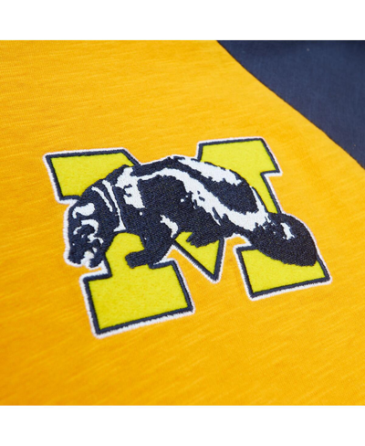 Mitchell & Ness Men's  Maize Michigan Wolverines Legendary Slub Raglan Long Sleeve T-shirt In Maize