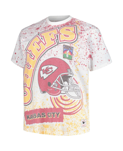 Shop Mitchell & Ness Men's  White Kansas City Chiefs Big And Tall Allover Print T-shirt