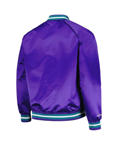 Mitchell & Ness Men's  Purple Utah Jazz Hardwood Classics Throwback Wordmark Raglan Full-snap Jacket In Purple