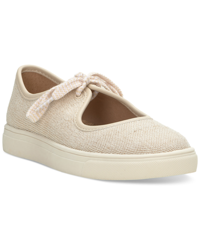 Shop Lucky Brand Women's Lisia Cutout Tie Fabric Sneakers In Natural