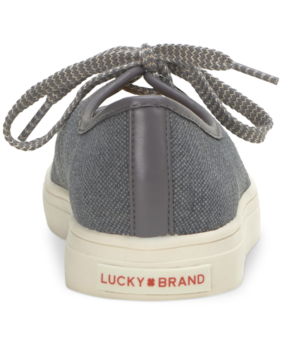 Shop Lucky Brand Women's Lisia Cutout Tie Fabric Sneakers In Natural